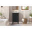 Ensemble de meuble-lavabo autoportant de 18 po avec lavabo en céramique, ensemble de meuble-lavabo simple autoportant avec porte à fermeture douce, tablette réglable, style français, pieds pleins-1372524854