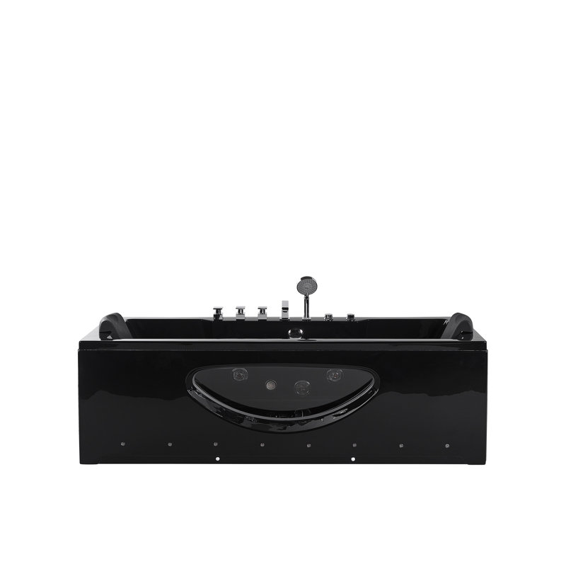 Beier x 80mm Acrylic Bathtub with Tap, 58cm H x 80cm W x 180cm L, Black