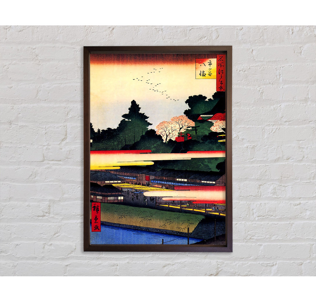 Hiroshige Ichigaya Hachiman Shrine - Einzelner Bilderrahmen Kunstdrucke auf Leinwand