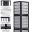 Paravent à 4 panneaux de style japonais avec tablettes, noir-1097028758-1097028760
