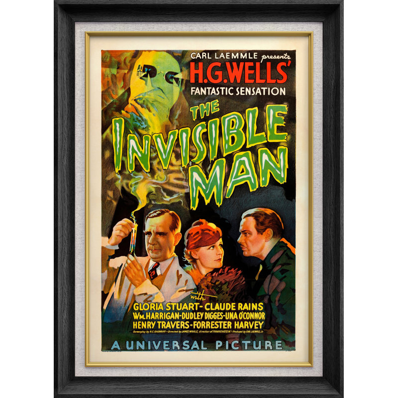 «The Invisible Man Classic Horror Film», affiche d'art de film de science-fiction rétro, impression sur toile encadrée
