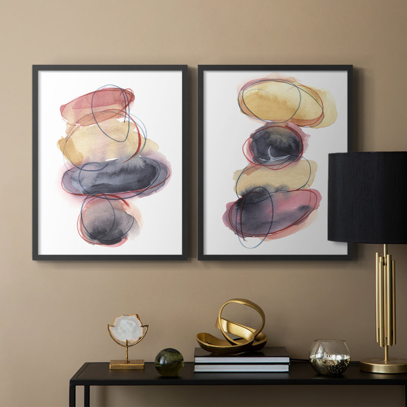 «Balancing Act I», reproduction encadrée de qualité supérieure - prête à être accrochée - aucun clou requis - aucun clou requis