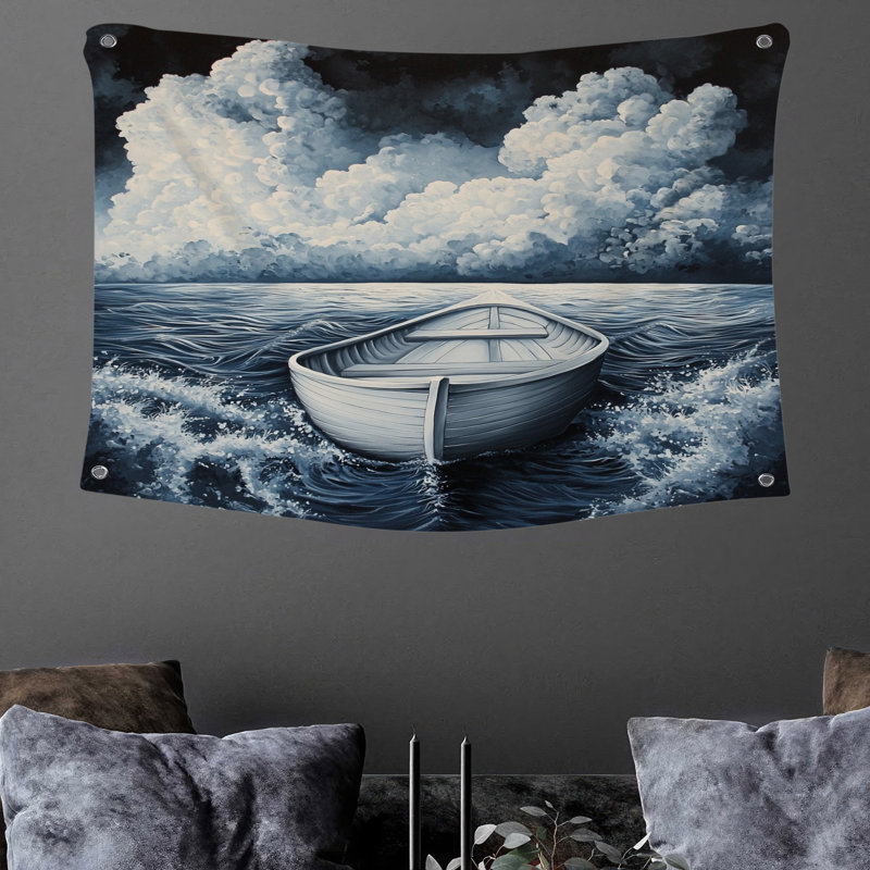 Tapisserie murale nautique - Décoration murale eau, H 88 po x l 104 po
