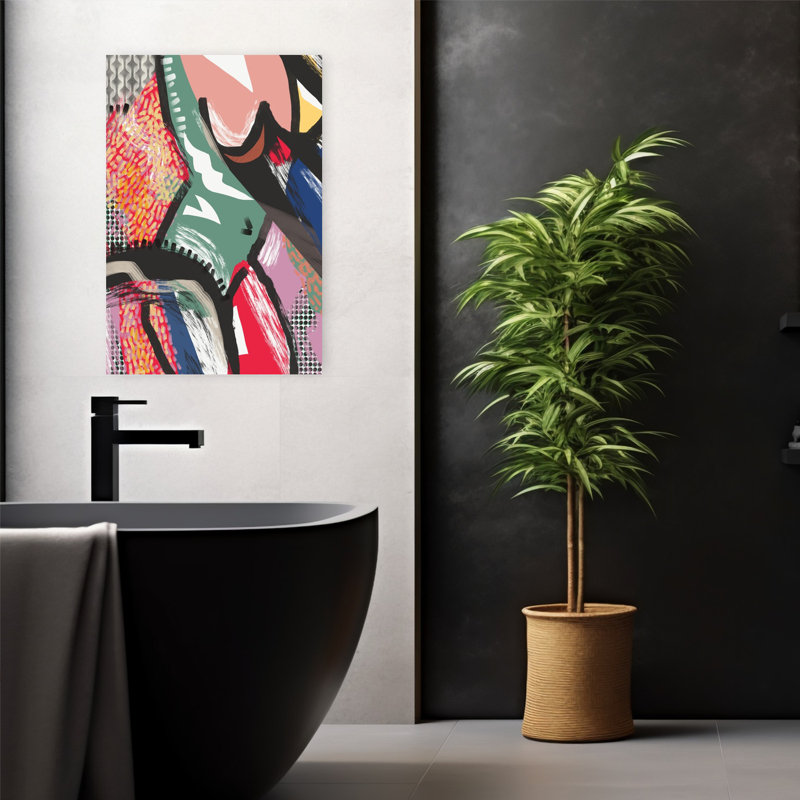 Art contemporain, art abstrait abstrait et coloré, H 24 po x l 16 po