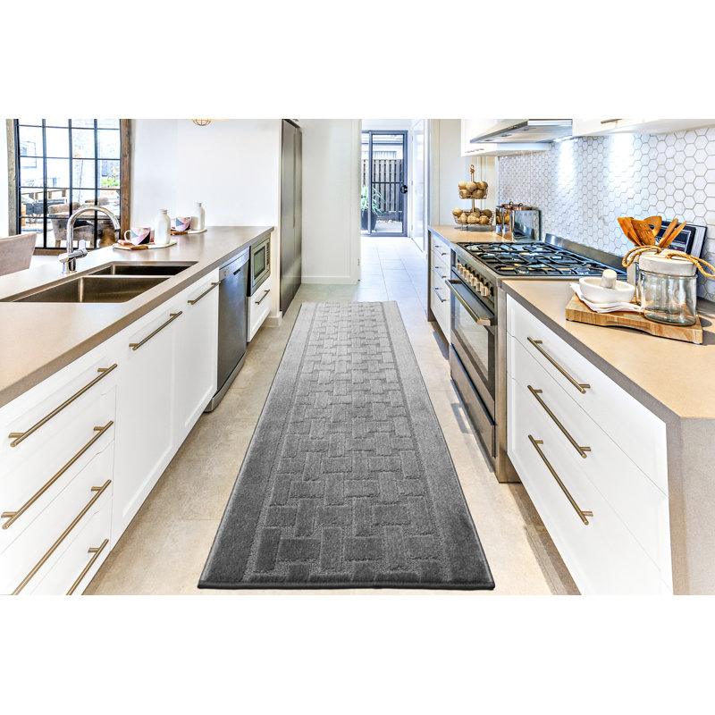  Tapis de couloir antidérapant 26 po - gris - 28 pi, Tapis de couloir 28 '