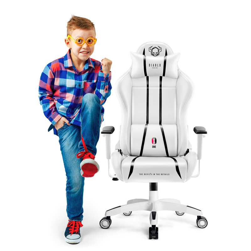 DIABLO CHAIRS White/Black Executive Chair with Wheels