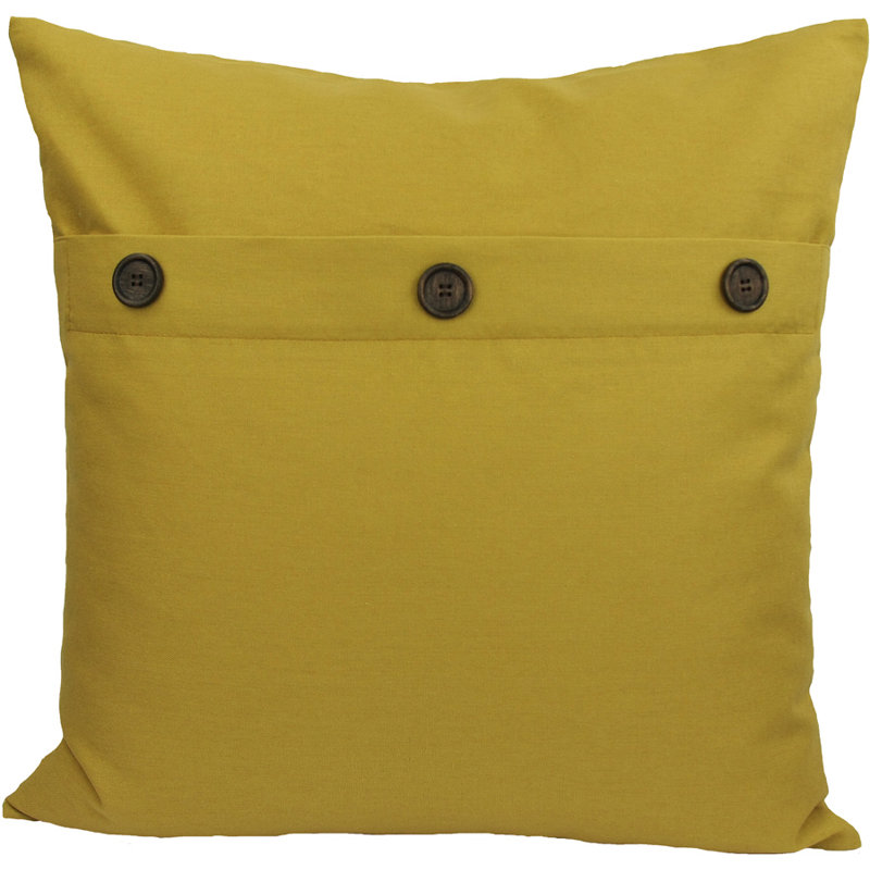 Solid Button Down Blend 20" Throw Pillow, Gold