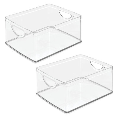 iDesign Plastic Kitchen Cabinet Storage Bins - Set of 2 - Clear