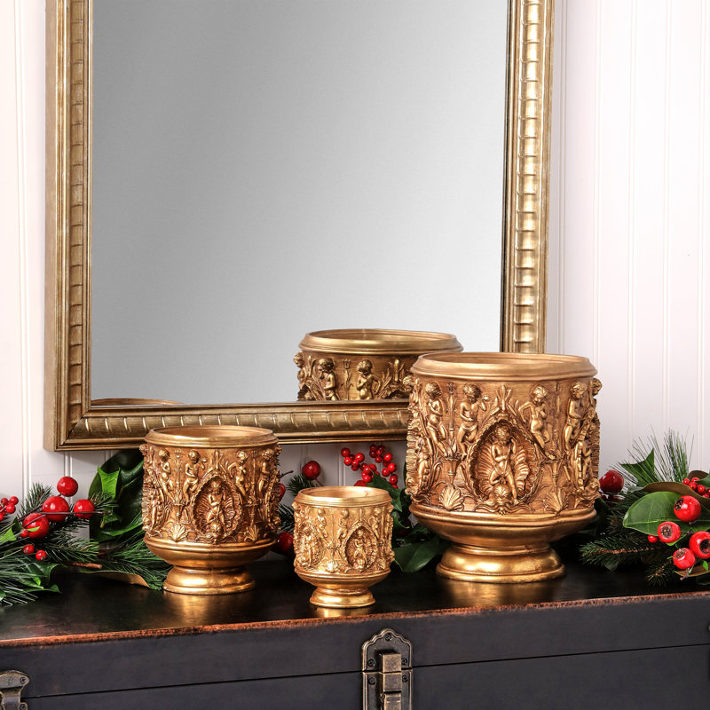 5-10.5" Ornate Cherub Pots