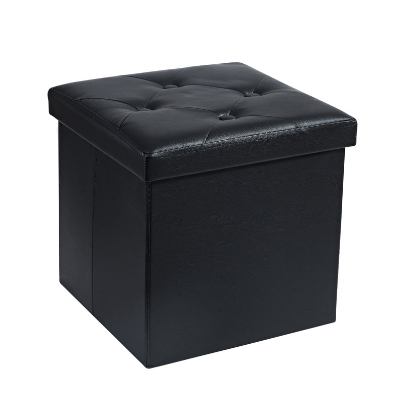 Repose-pieds en cuir Markeitha, Similicuir noir