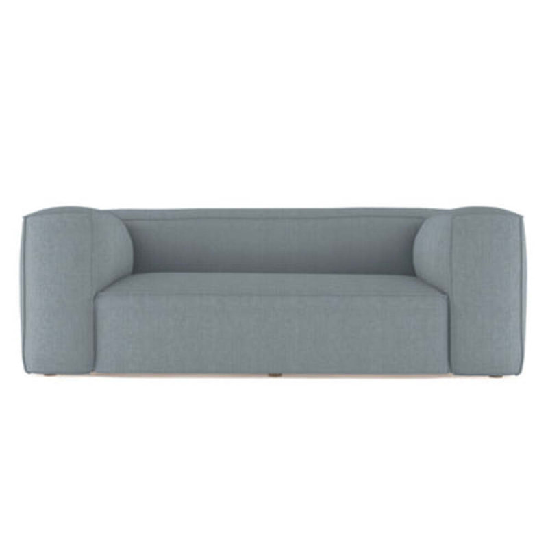 Varick Oversize Track-Arm Sofa with Flange, Box Weave Linen Graphite, 30" H x 96" W x 47" D, Weathered