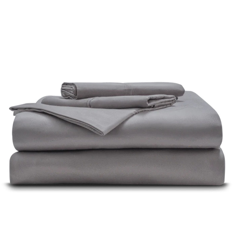 Cotton Blend Percale Sheet Set, Full, Gray