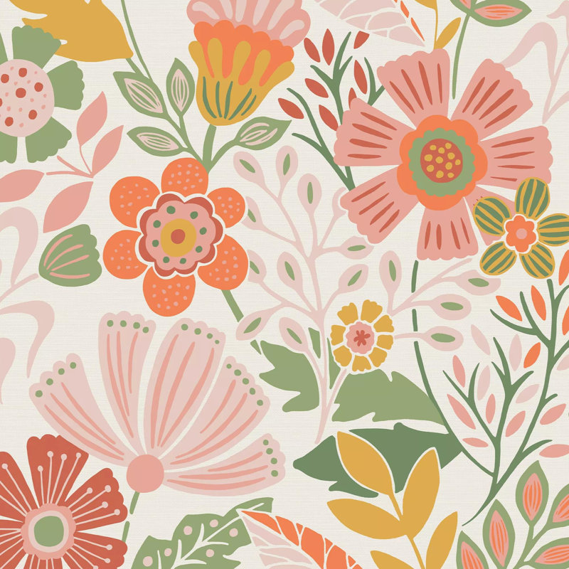 Envy Oopsy Daisy Floral Wallpaper, Orange