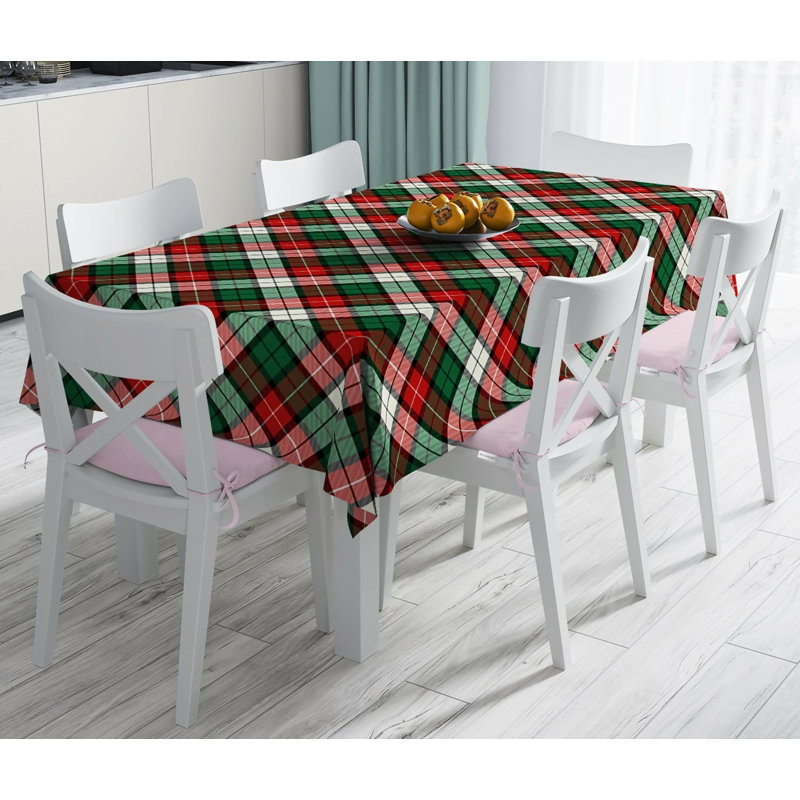 Nappe de Noël - Tissu résistant aux taches, housse de table infroissable pour décoration de salle à manger ou de cuisine