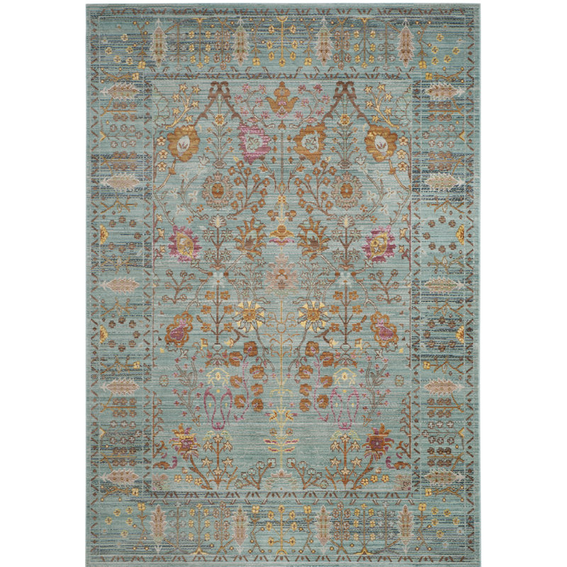 Chantae Oriental Stone Blue/Grey/Beige Area Rug, Rectangle 3' x 5'