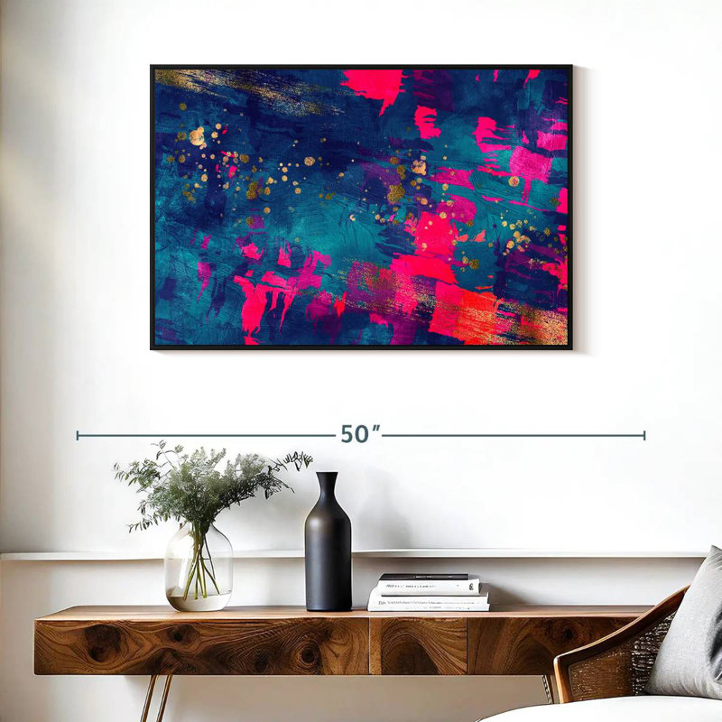 Avery Blue Magenta Abstract, 25" H x 37" W