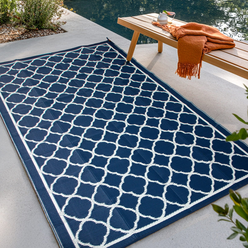Performance Navy Outdoor/Indoor Area Rug, Rectangle 4' x 6'