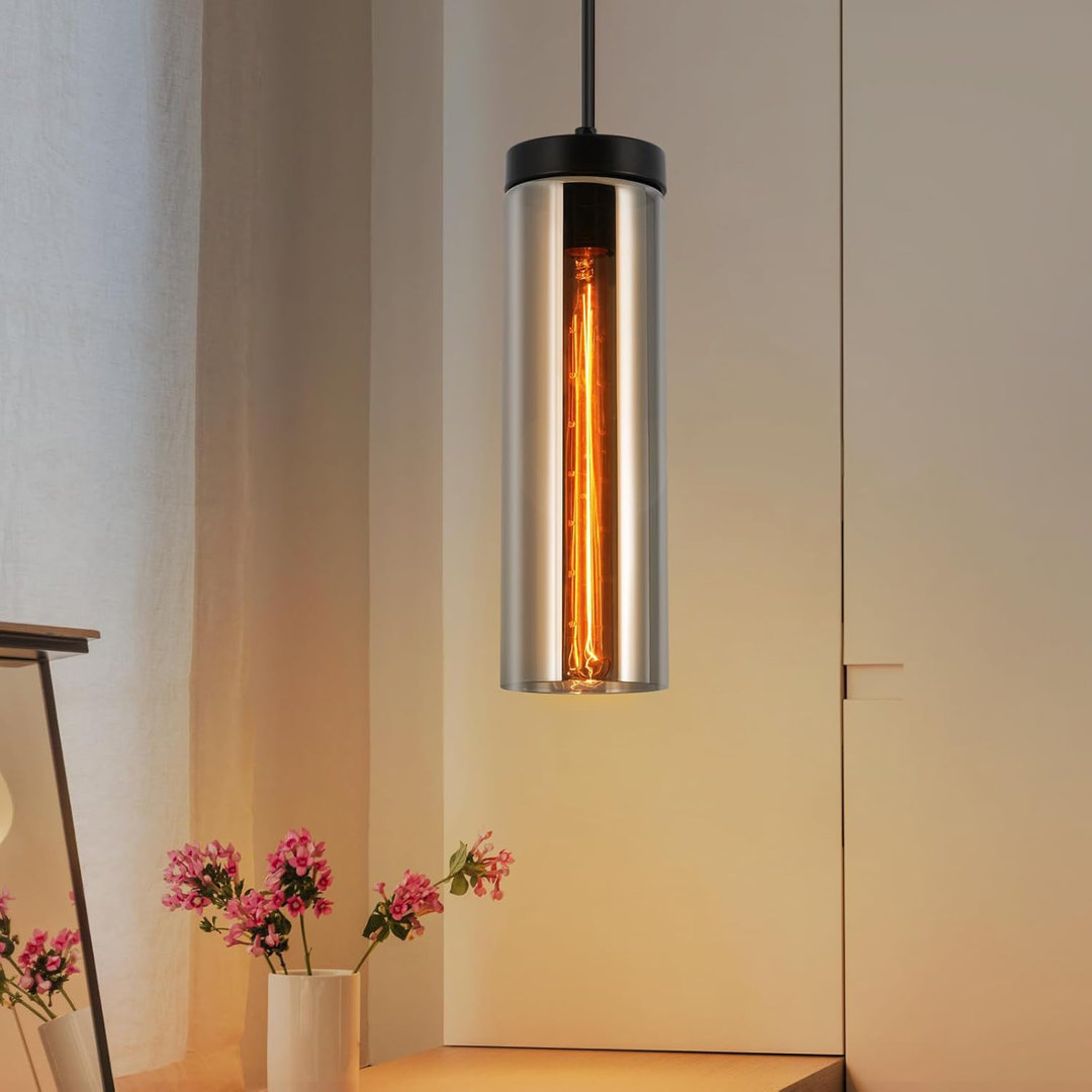 1 - Light Stainless Stee Cylinder Pendant