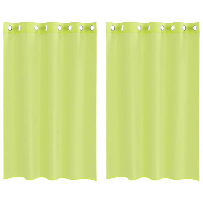 Fabric Room Darkening No Curtain Header Type Sliding Panel Pair, Apple Green, 140cm Width x 175cm Drop