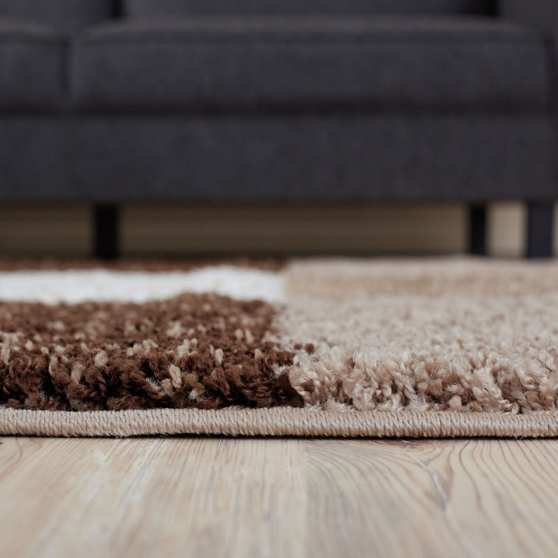 Myshaggy Collection Rugs Geometric Design in Brown, Rectangle 200 x 290cm