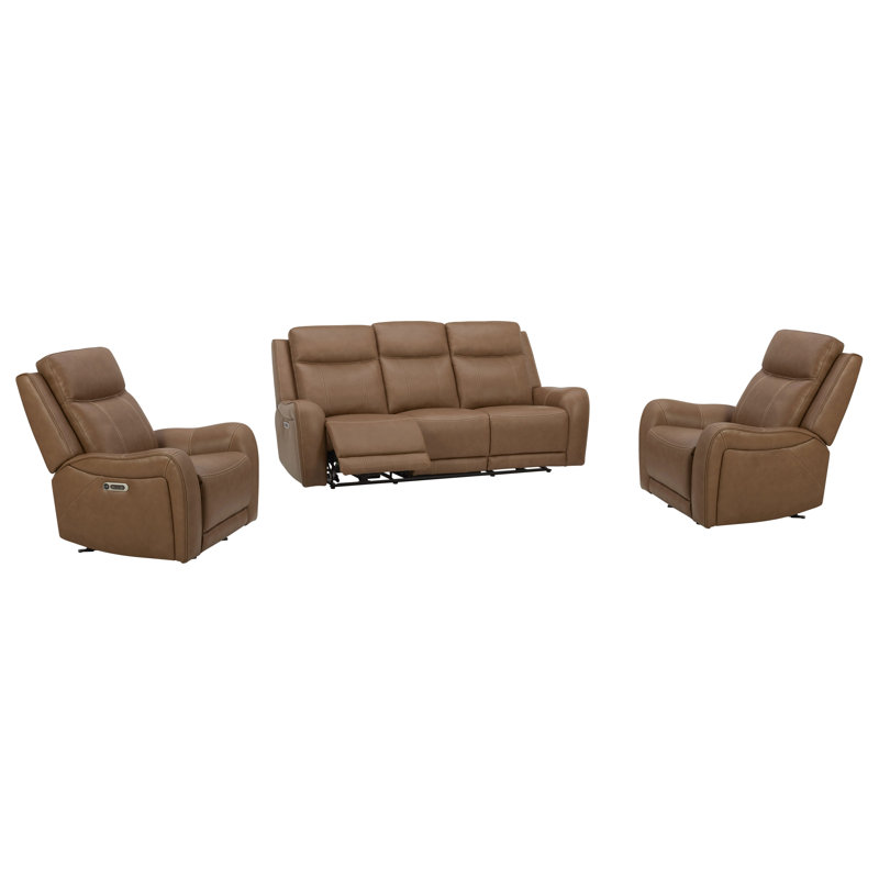 Canapé et causeuse inclinables électriques, 3 pièces: canapé, 2 fauteuils inclinables