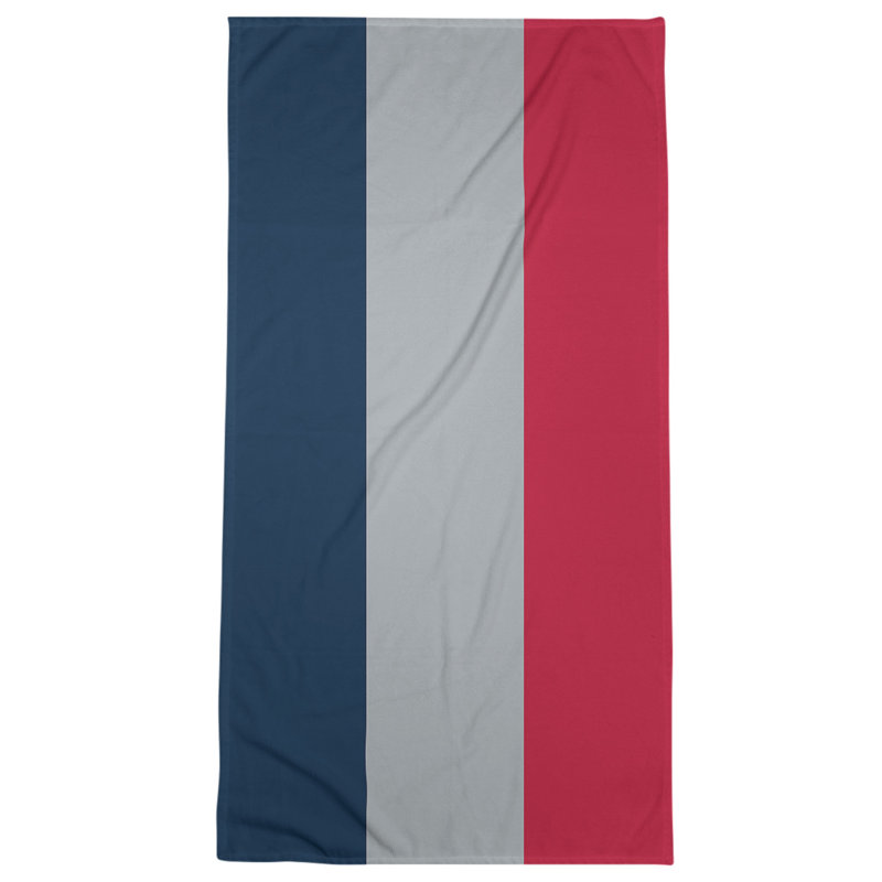 Cotton Blend Beach Towel, Gray/Off White