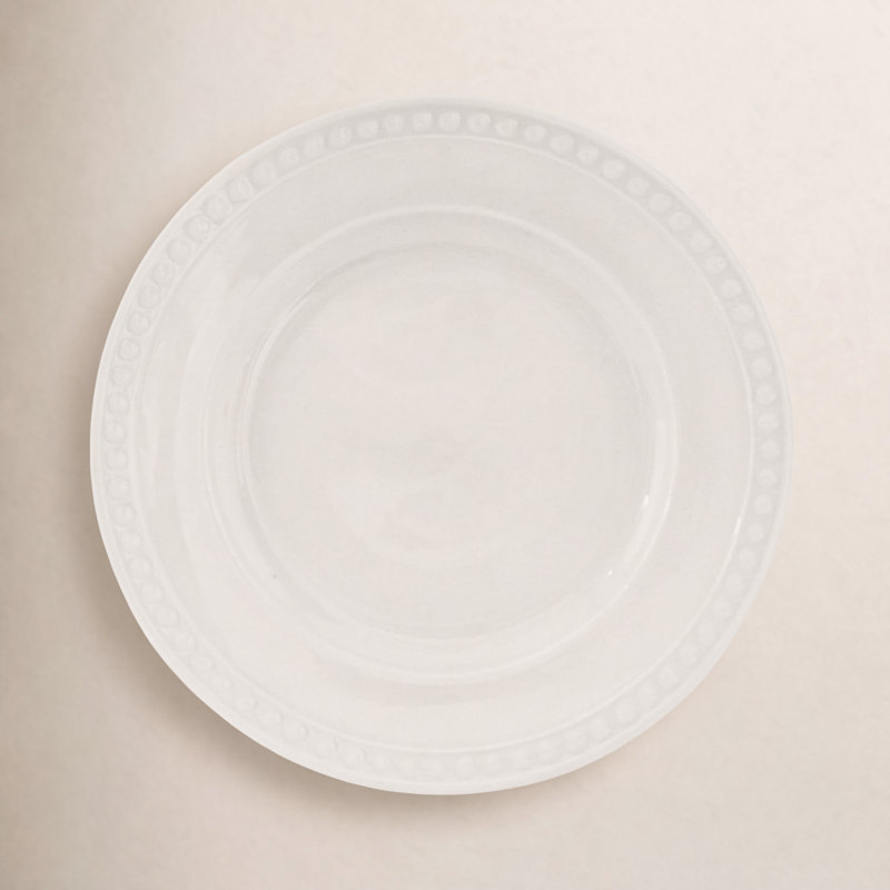 Fitz and Floyd Everyday White Beaded Salad Plate