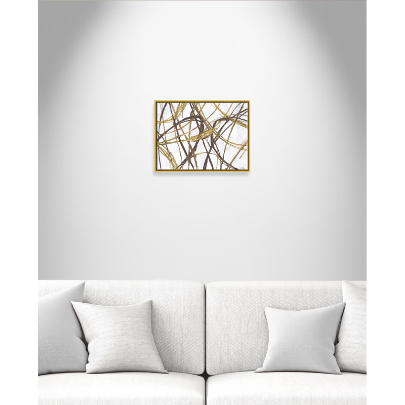 «Expressions», cadre flottant, reproduction d'art sur toile, Cadre doré, H 18 po x l 24 po x P 2 po