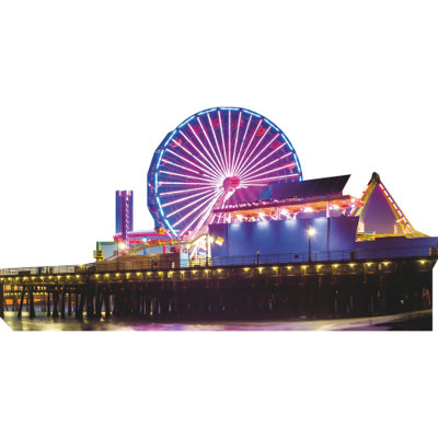 SP13420 Santa Monica Pier Night Lights California