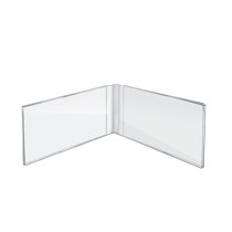 Azar Displays Clear Acrylic Double Photo Holder, Side by Side Dual Frame, Size 7W x 5H, 2-Pack