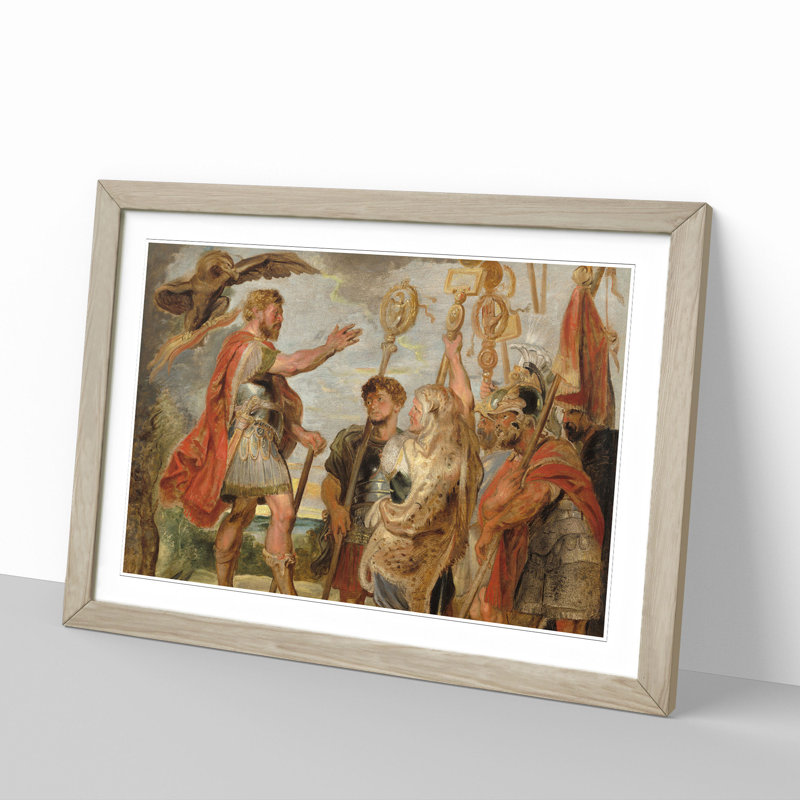 Decius Mus Addressing the Legions by Peter Paul Rubens - Picture Frame Painting, 27cm H x 36cm W x 2cm D, Oak Framed