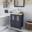 Ensemble de meuble-lavabo autoportant simple 24 po avec plateau en marbre et miroir assortis Ravenna-67118371