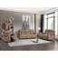 Fauteuil inclinable enduit avec support lombaire supplémentaire et base en acier inoxydable et mousse - beige