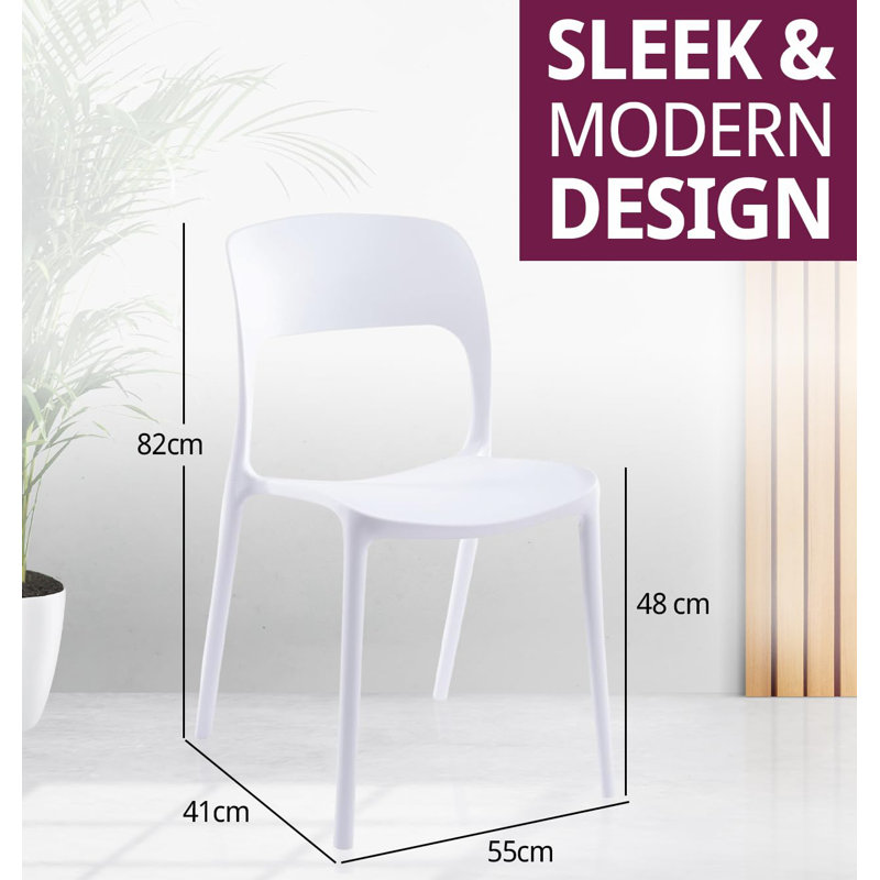 Stoker Stackable Plastic Chairs (CHA201) X 4, White