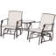 Fauteuil oscillant d'extérieur avec table basse, causeuse 2 places avec chaise berçante de patio et toile respirante