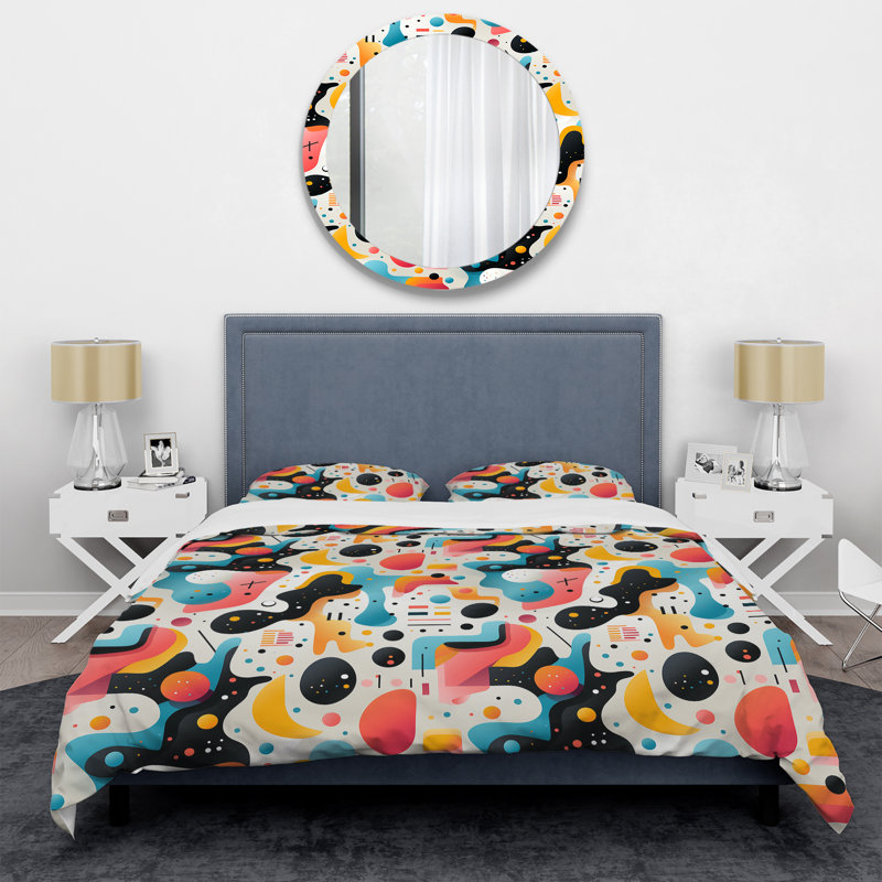 Ensemble de housse de couette rose et bleu, Housse de couette pour très grand lit et 2 très