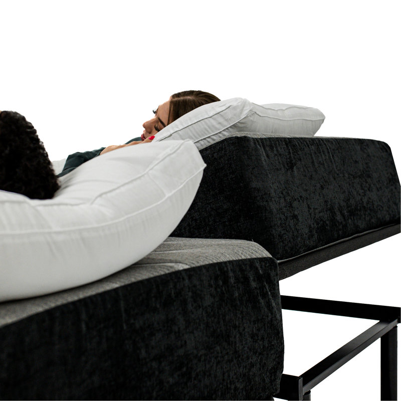 Adjustable Bed Frame With Charging Function - Quiet Motor Operation, 12" Height Base Memory 30 Degrees Foot Elevation,