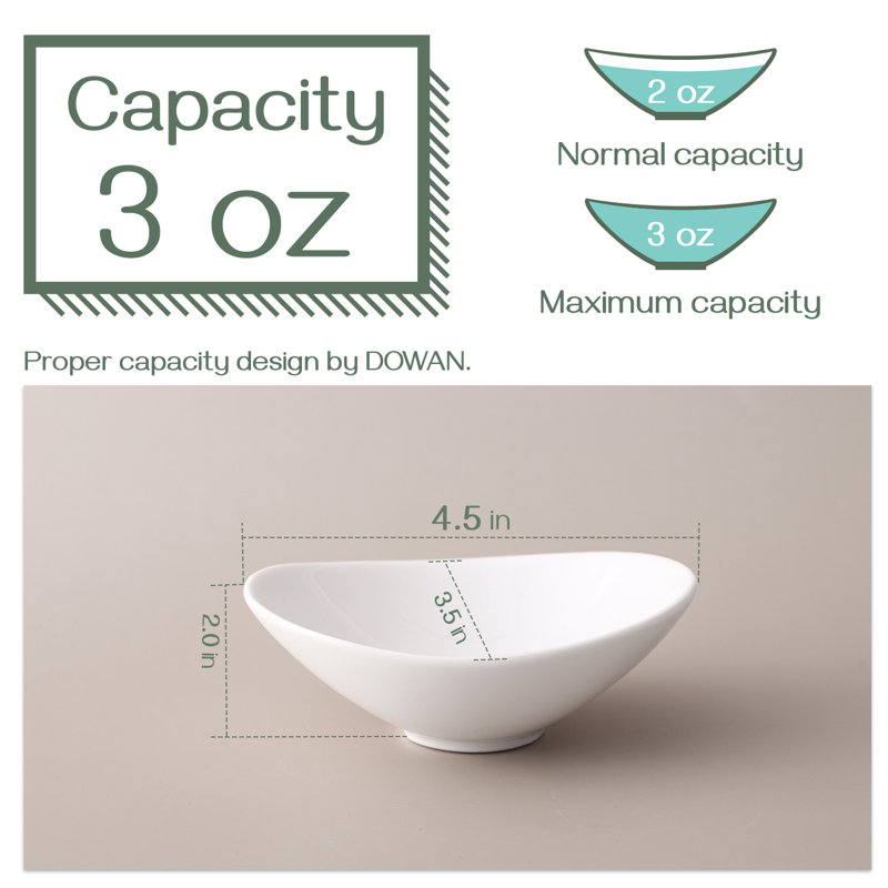 Boat Shaped 3 oz. Sauce Dish, White