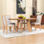 Ensemble de table de salle à manger avec 4 chaises rembourrées-1941063792