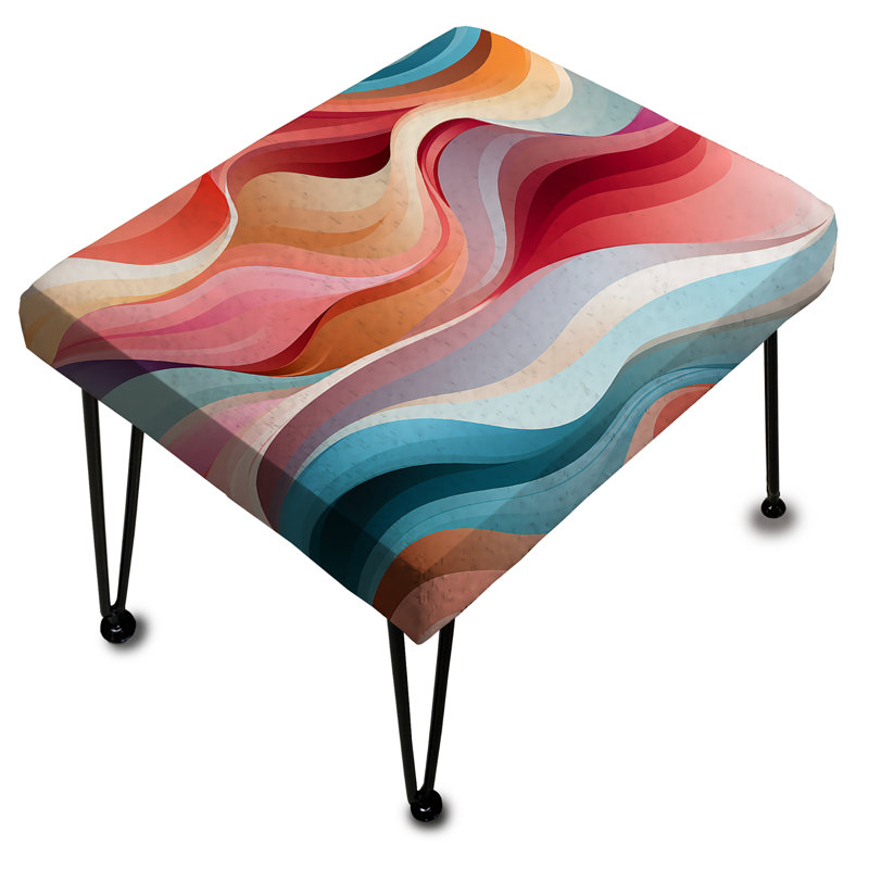 Modern Whispers - Striped Rectangle Ottoman