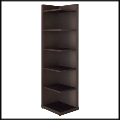 Cappuccino 6-Tier Corner Bookcase