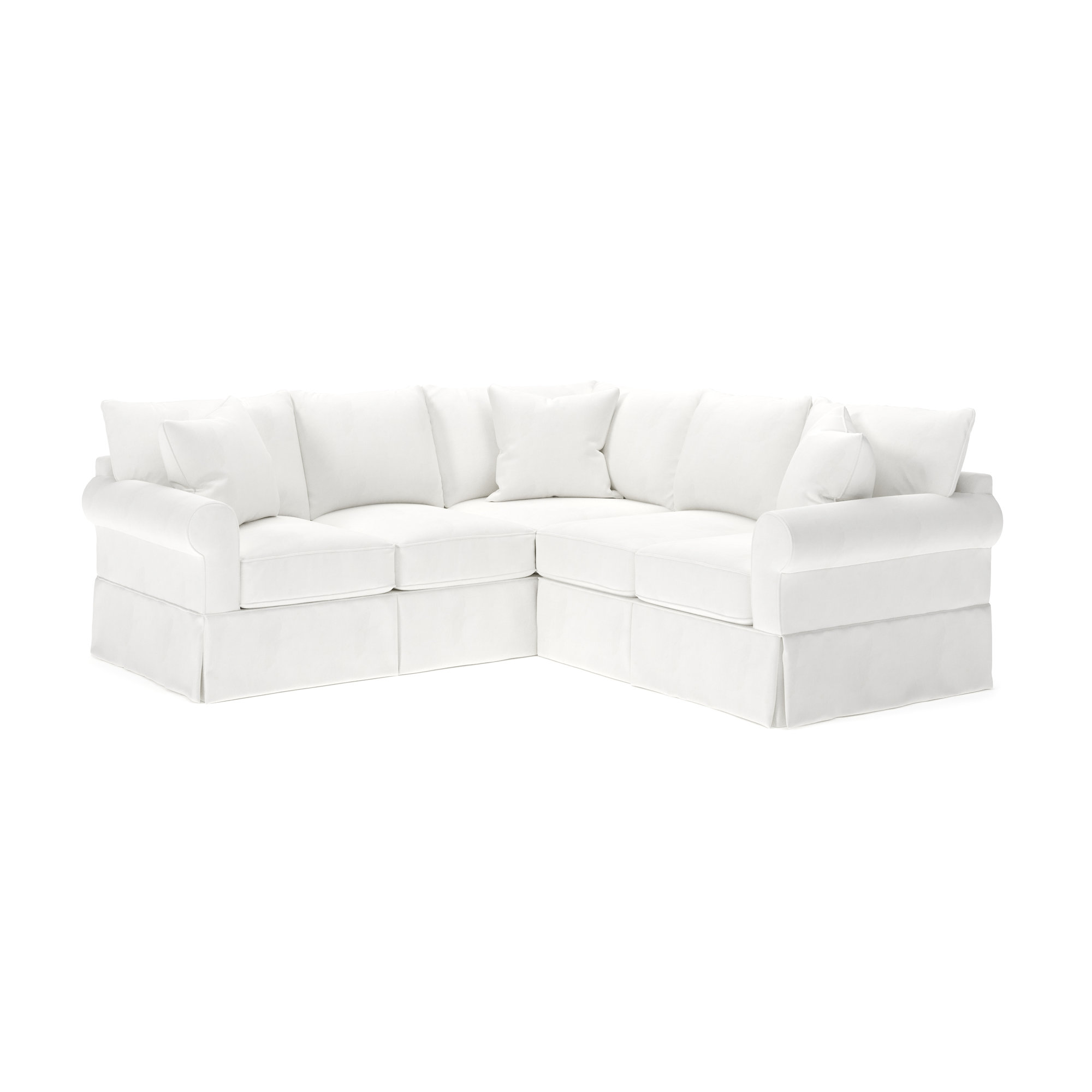 Amari Upholstered L-Sectional, Classic Bleach White Twill, Left Hand Facing