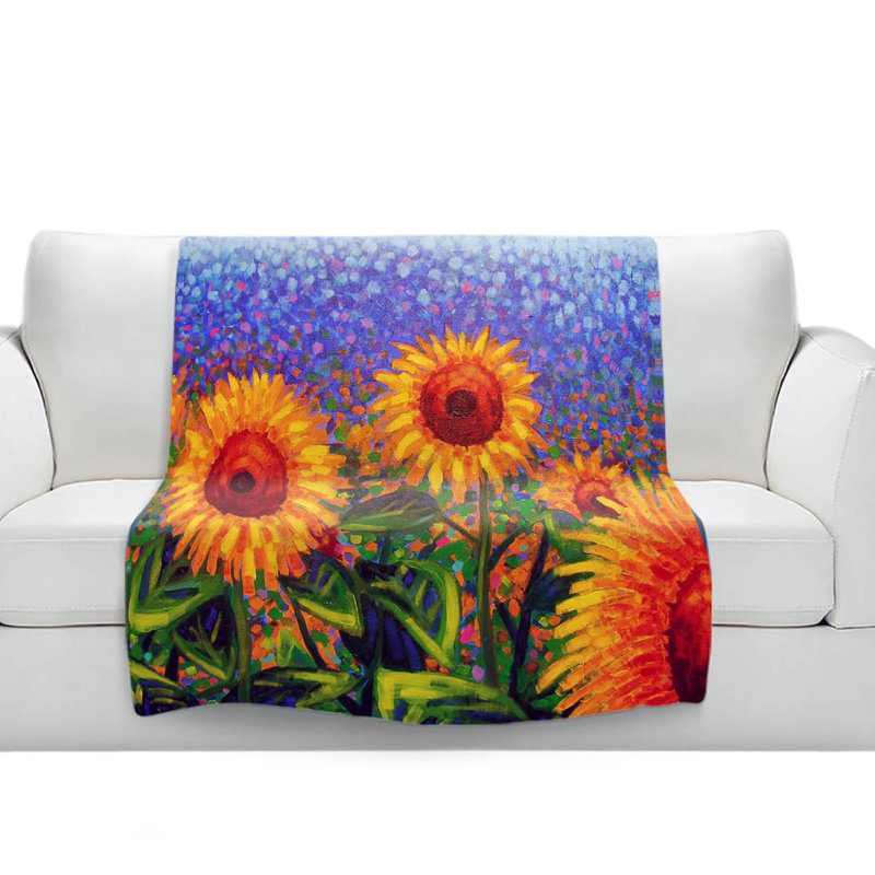 Couverture sherpa doux à fleurs, l 51 po x L 60 po