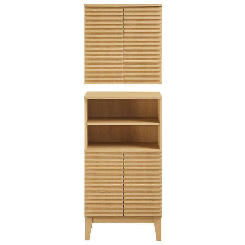 Render Bathroom Cabinet Set, Oak