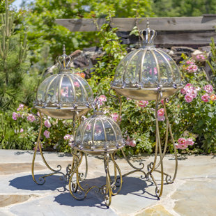 Glass Dome Terrariums with Stand "Marseilles 1792" (Set of 3)