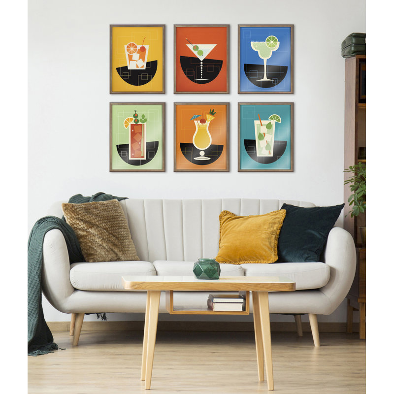 Art mural en verre encadré Pina Colada par Amber, Encadrement doré