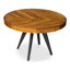 Table de salle à manger, bois d'acacia massif, ronde, 4 sièges