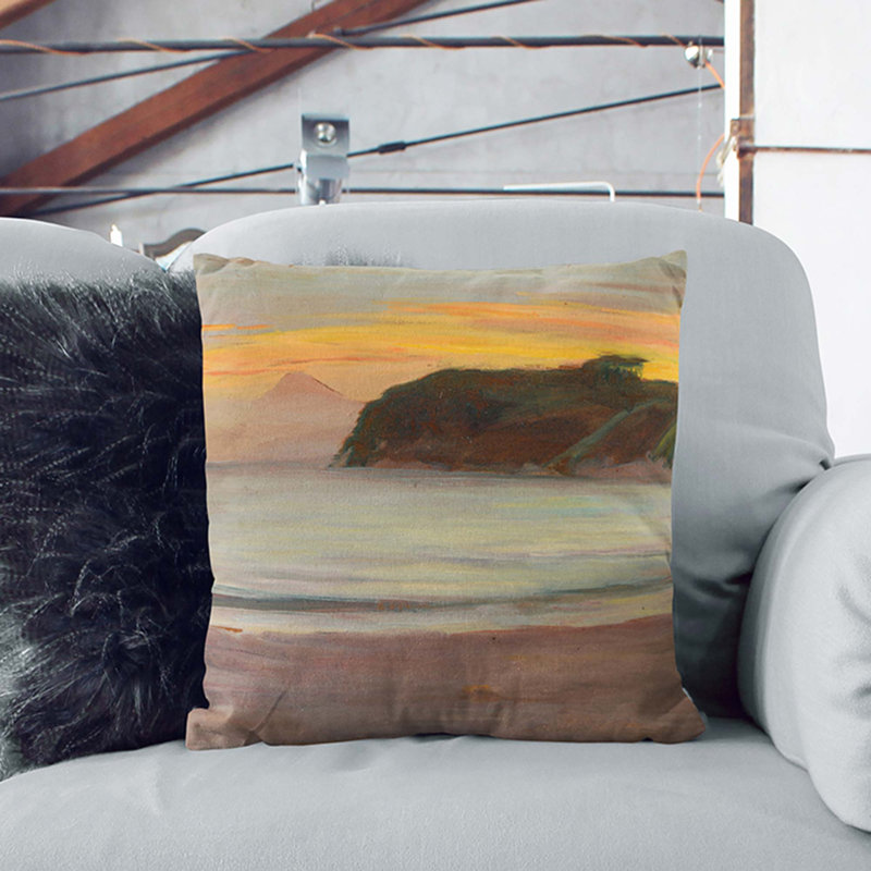 Mount Fuji by Kuroda Seiki Cushion with Filling, 55cm H x 55cm W x 20cm D, Black