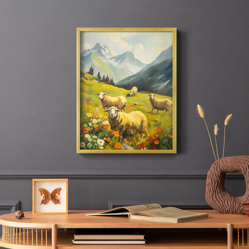 ANIMALS Series CECXIV - reproduction encadrée de qualité supérieure - prête à être accrochée - aucun clou requis, Doré