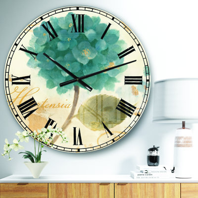 Abundant Hydrangea Flower I - Farmhouse Wall Clock